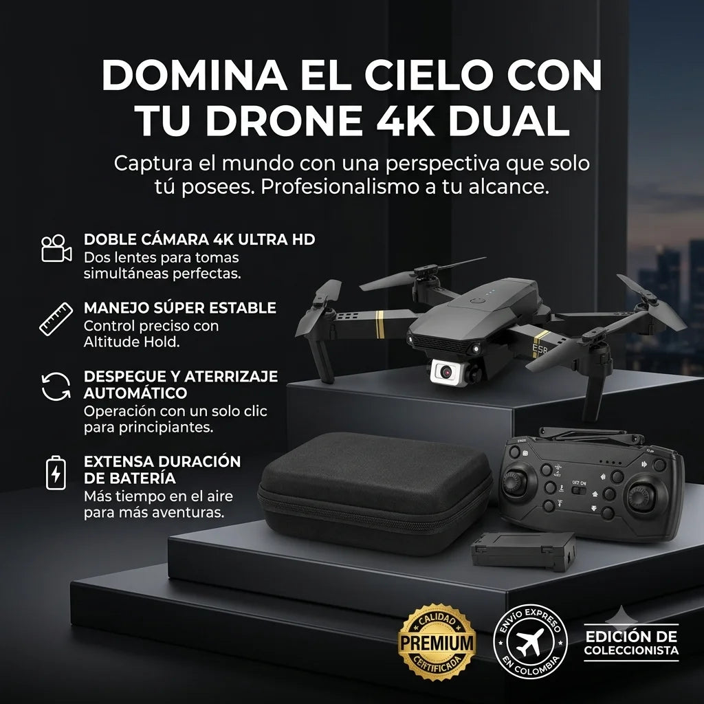 Dron doble cámara 4K + maletín