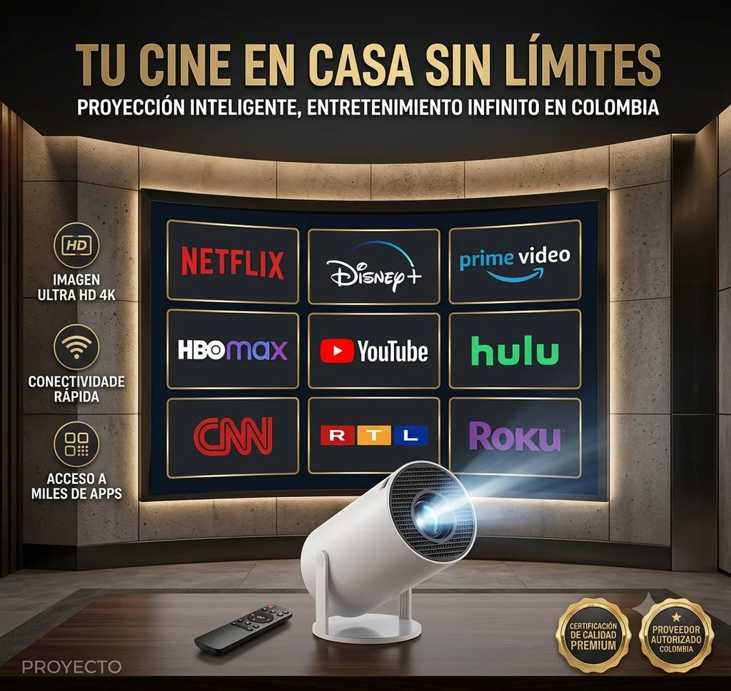 COMBO CINE EN CASA PROYECTOR X2 VASOS